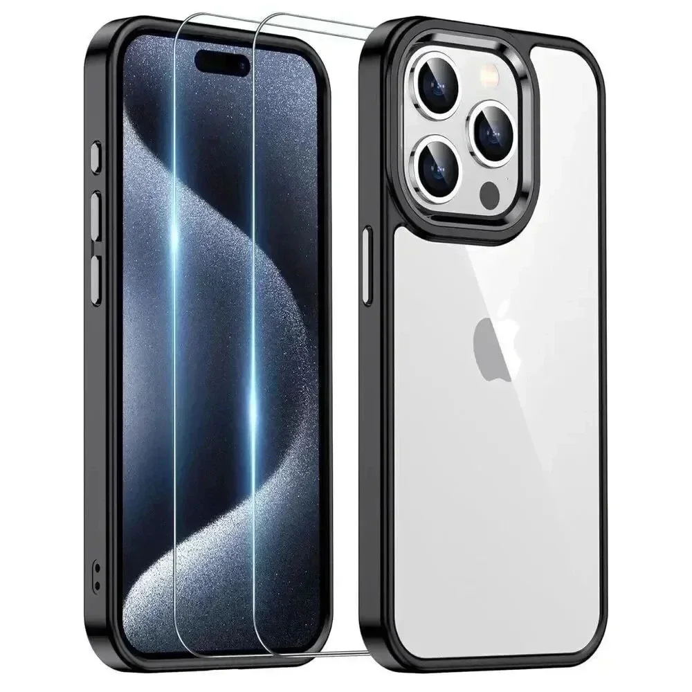 Justcool for iPhone 15 Pro 6.1” Case Military Grade‎ With 2 Screen Protectors